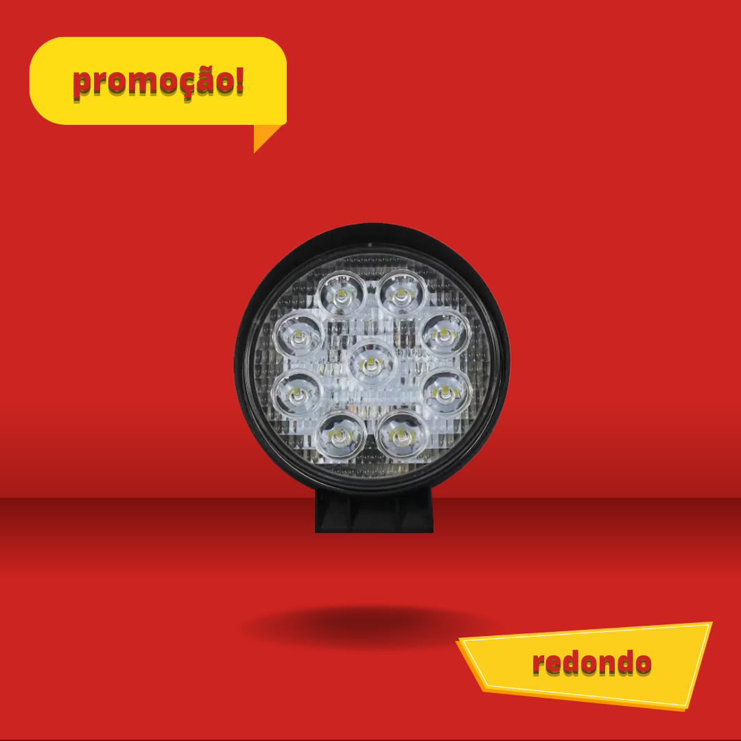 FAROL DE MILHA REDONDO LED